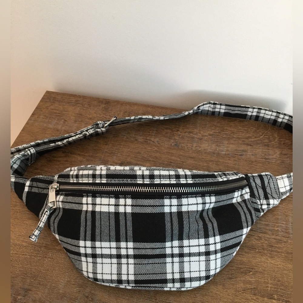Plaid cotton belt bag